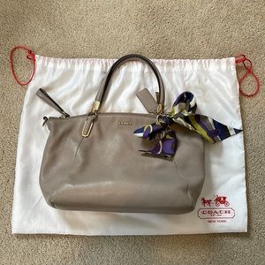 Coach taupe crossbody purse